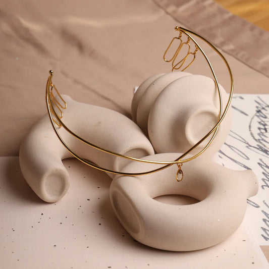 Gold plated Hair Accessories Reverse Headband-G75600