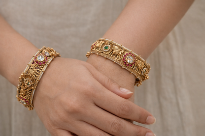 Elephant Meenakari Heritage Bangle(Set of 2)
