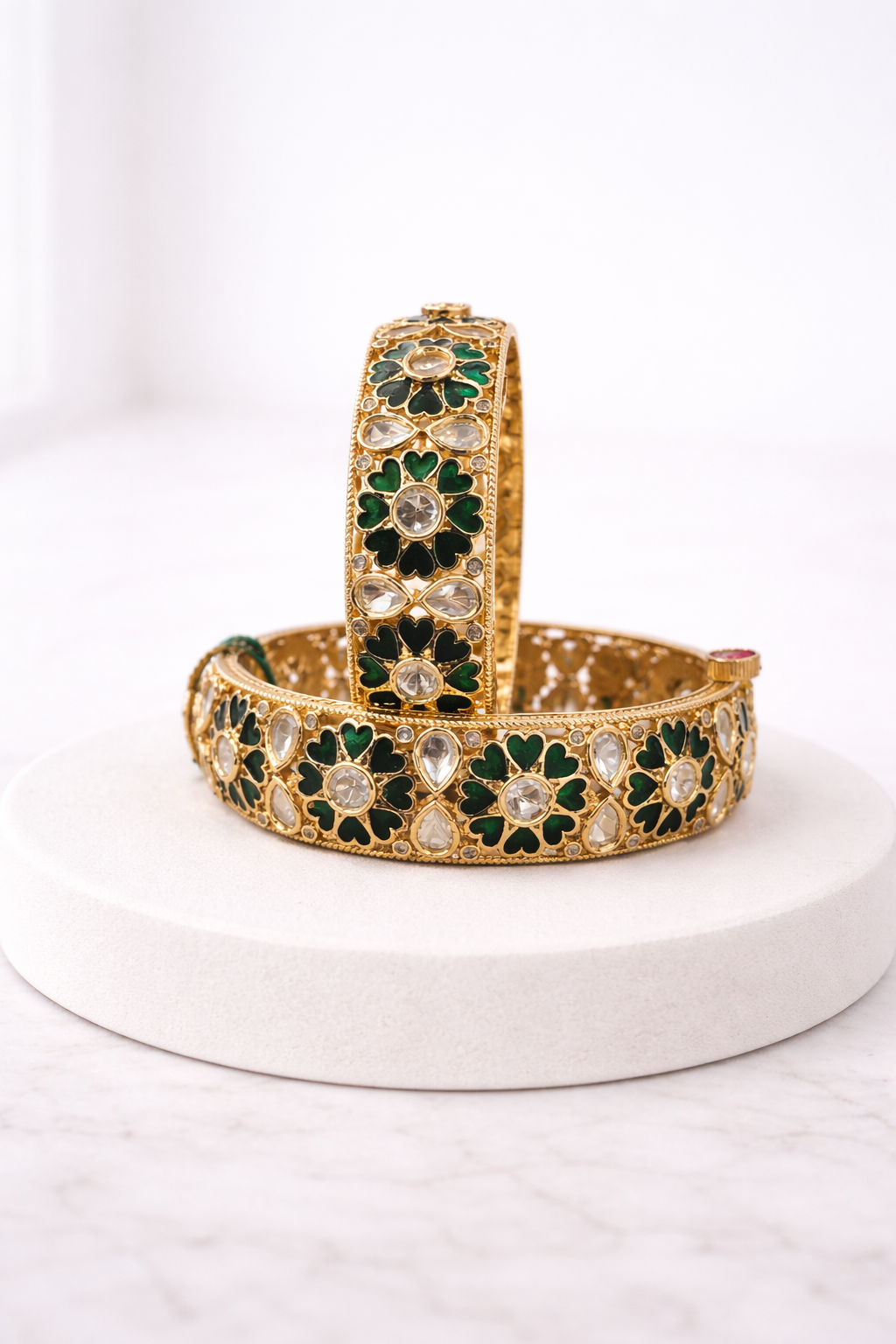 Meenakari Kundan Bangles (Set of 2)