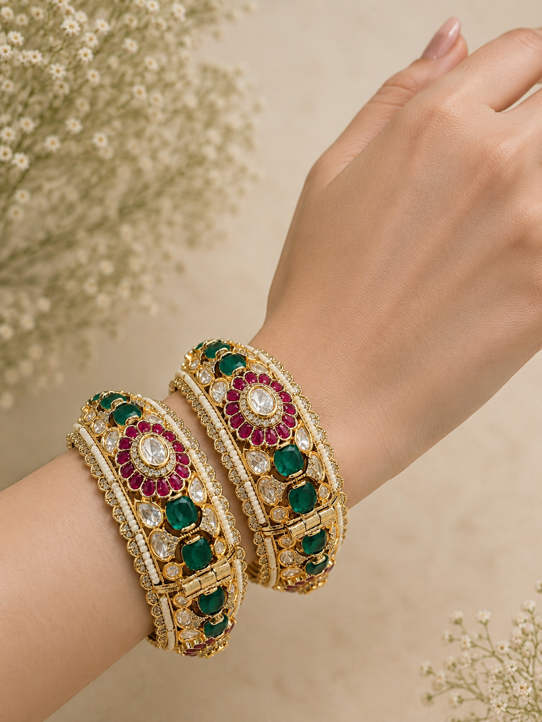 Pachi Kundan Bangles-G7511800