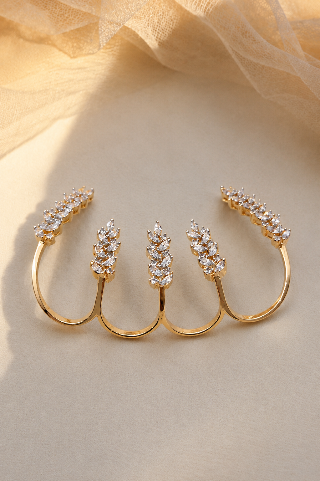 Marquise Leaf Cuff & Multi-Finger Ring-G151400