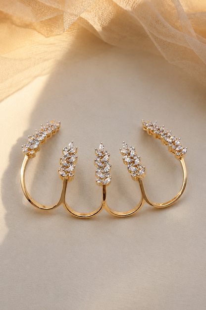 Marquise Leaf Cuff & Multi-Finger Ring-G151400