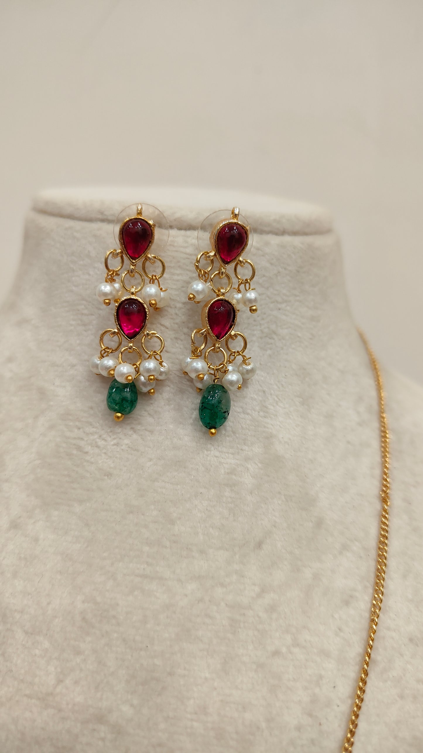 Antique Gold-Plated Jadau Kundan Festive Necklace Set