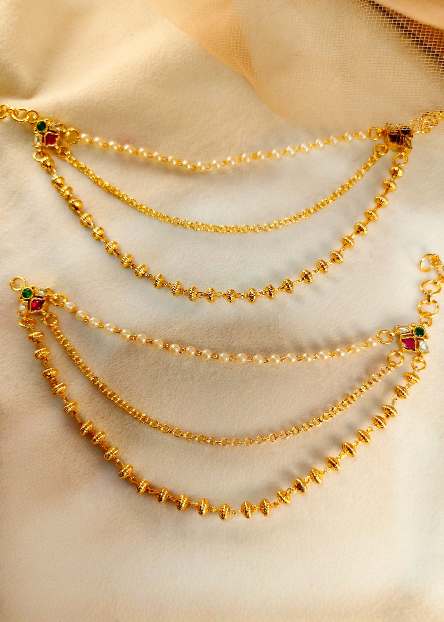 Jadau Kundan with Pearl Kansar(Pair)-G352000