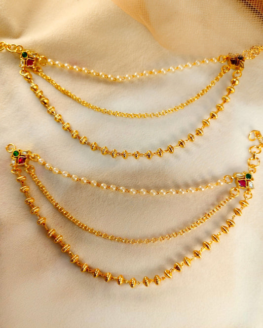 Jadau Kundan with Pearl Kansar(Pair)-G352000