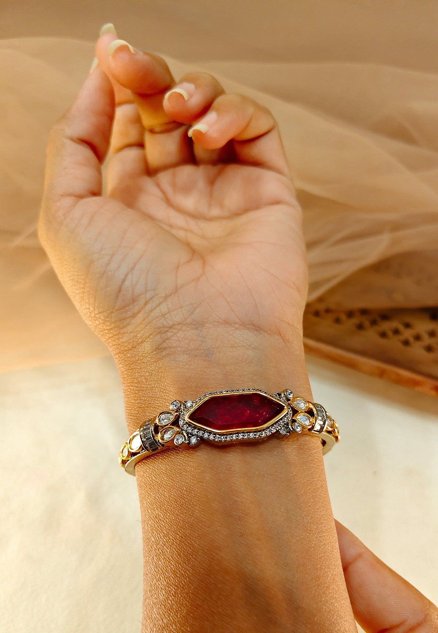 Moissanite Kada Bracelet-G191400