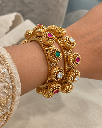 Gold plated Haritage Bangles(Set of 2)-02159