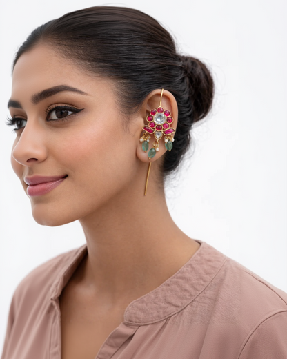 Jadau Kundan Bugadi Pin Earrings.-G351000