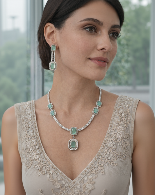 American Diamond Meant Necklace Set-G352000