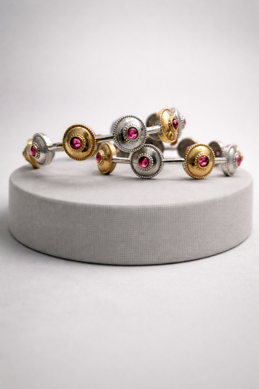 Oxidized Silver Bangles(Set of 2)-G35800