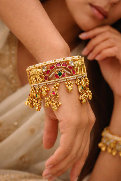 Heritage Elephant Jadau Bangle(Set of 2)-G357300