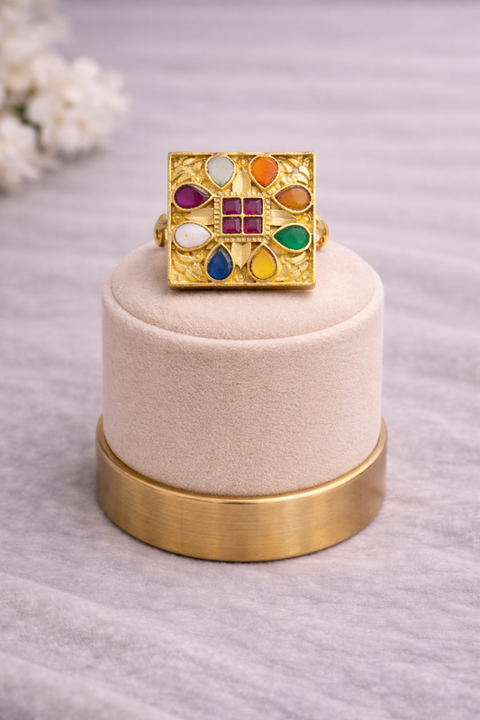 Navaratna Jadau statement ring