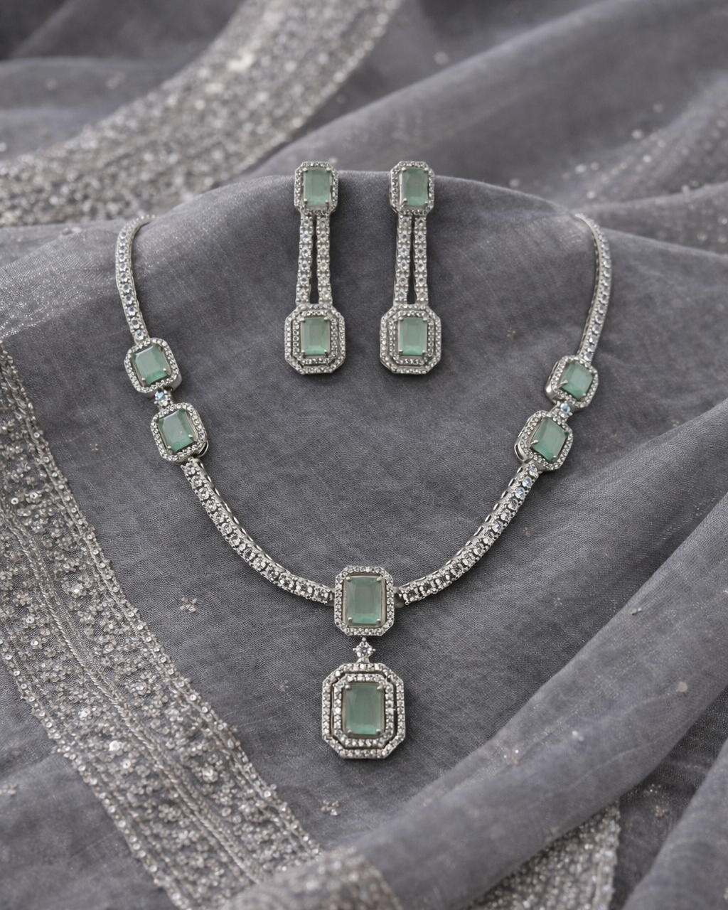 American Diamond Meant Necklace Set-G352000