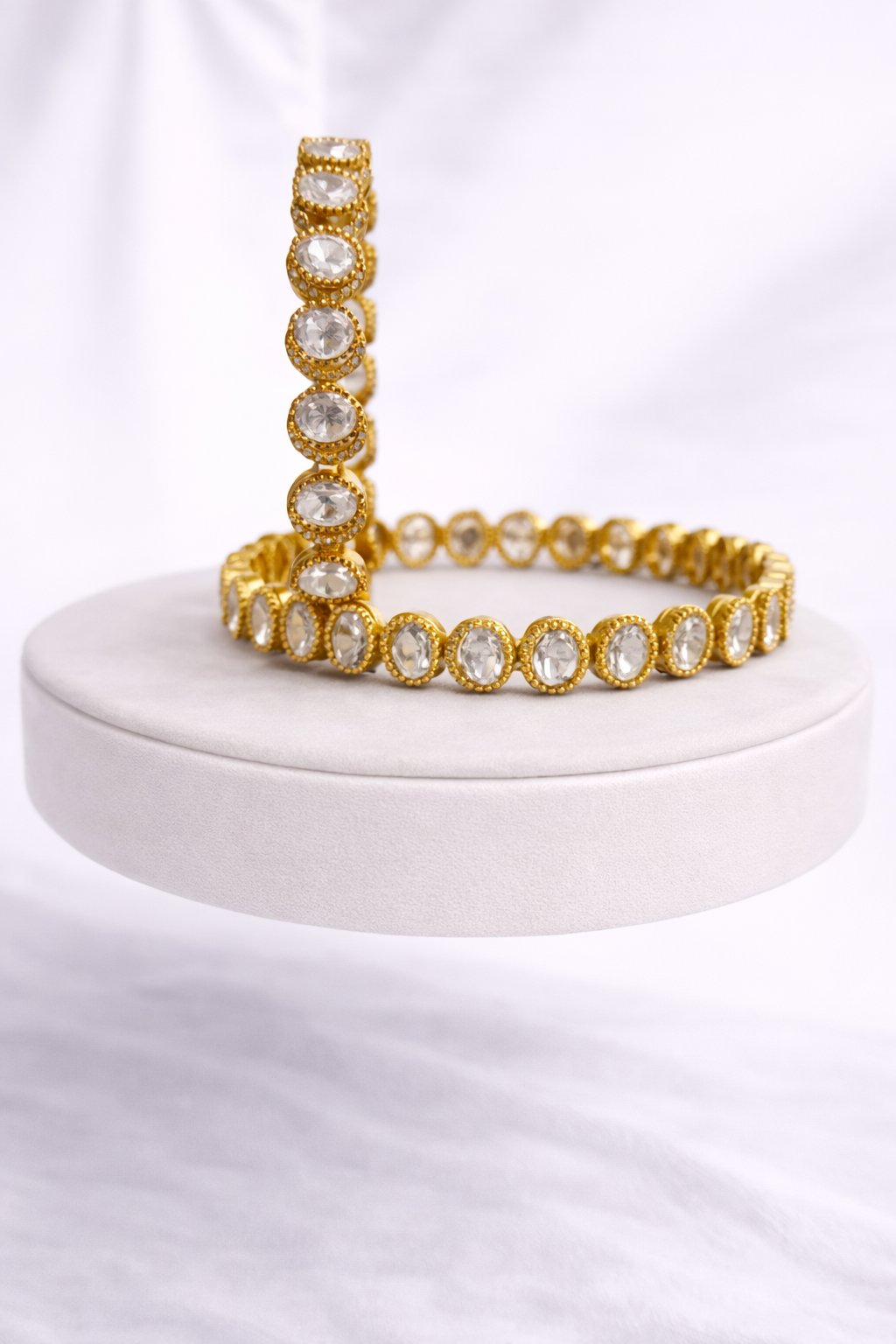 Gold Plated Mossonite Bangles(Set of 2)