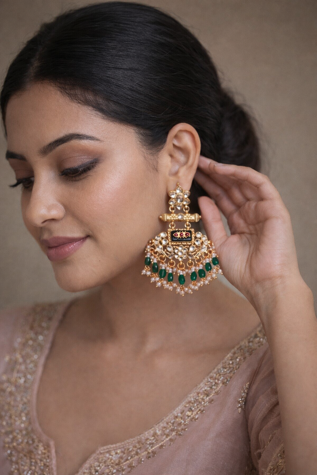 Peacock Heritage Jadau Earrings