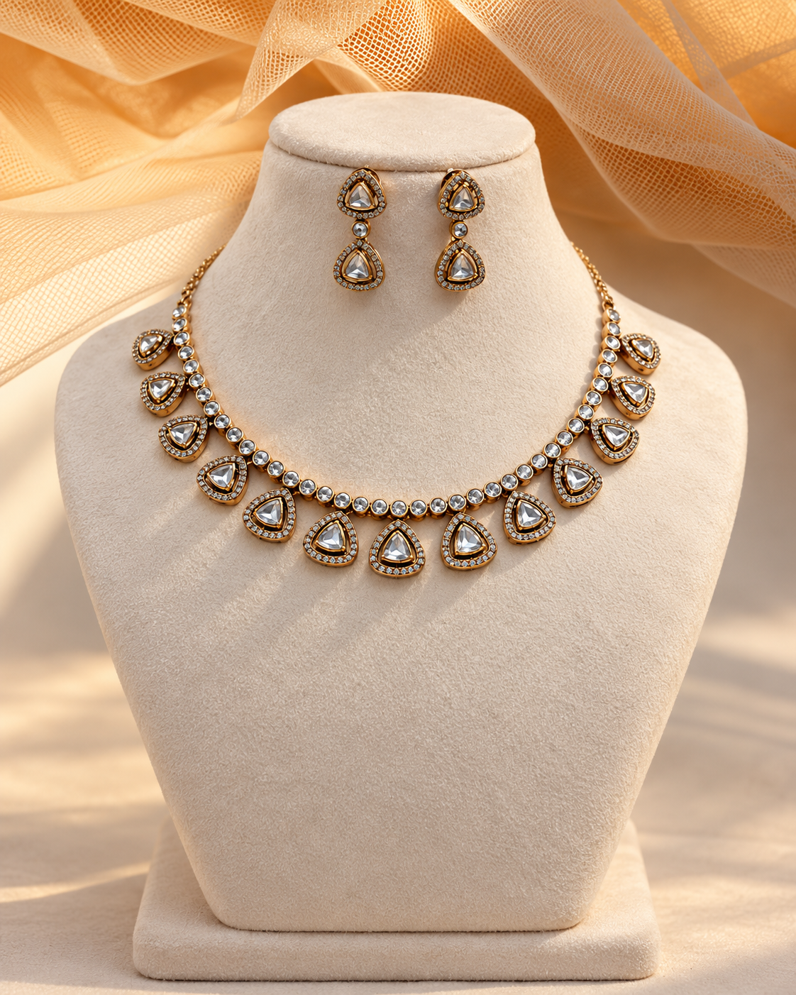 Moissanite Choker Necklace Set-NK2300