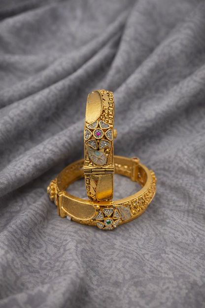Heritage Gold Plated Bangles(Set of 2)