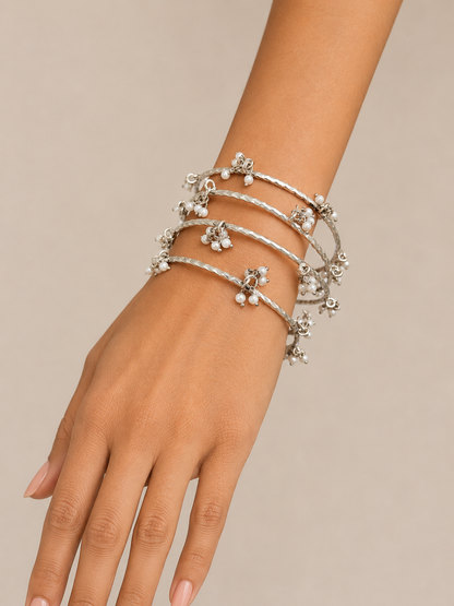 German Silver Ghungroo Bangles(Set of 4)-G761300