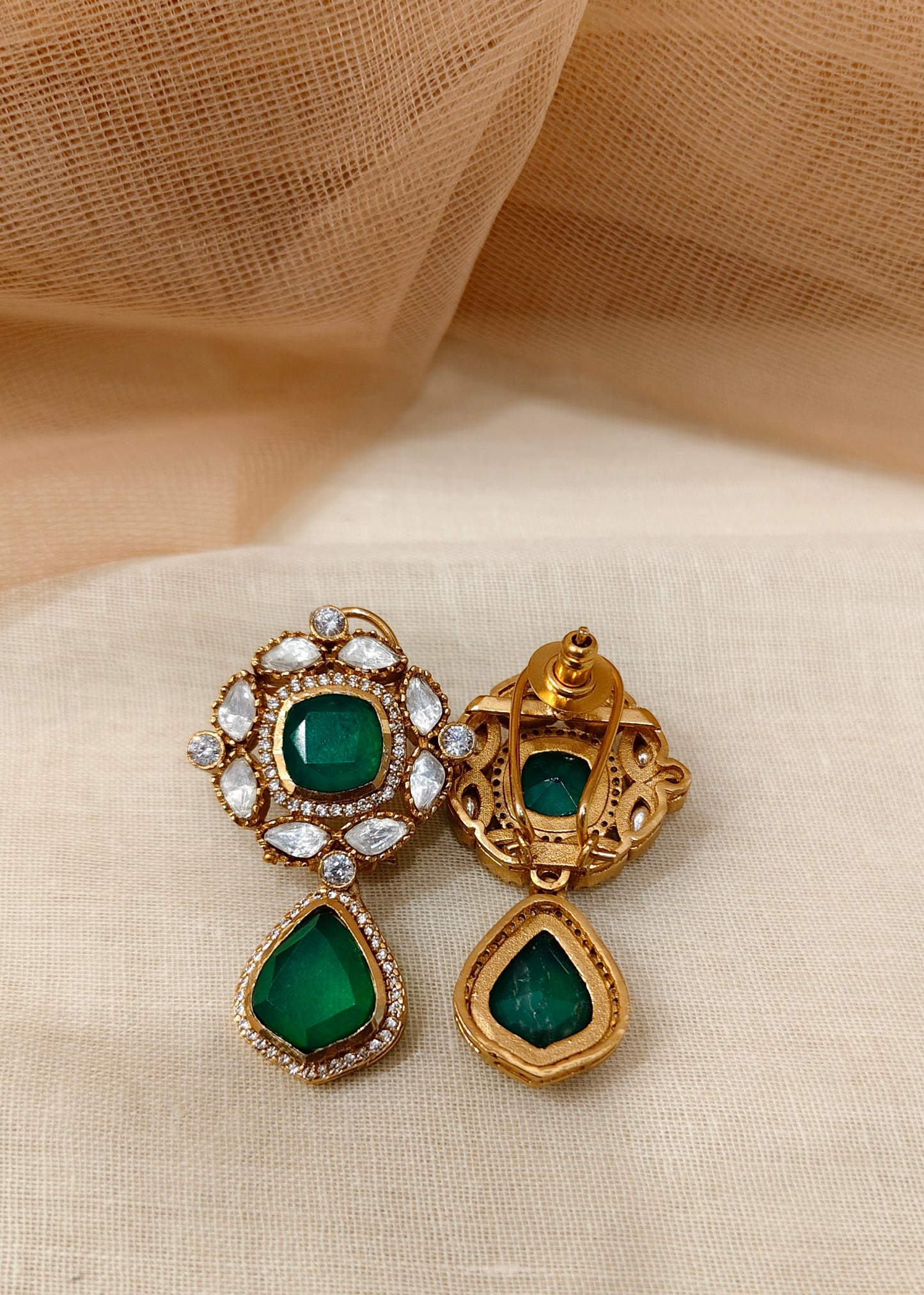 Moissanite Emerald Necklace Set-G754800