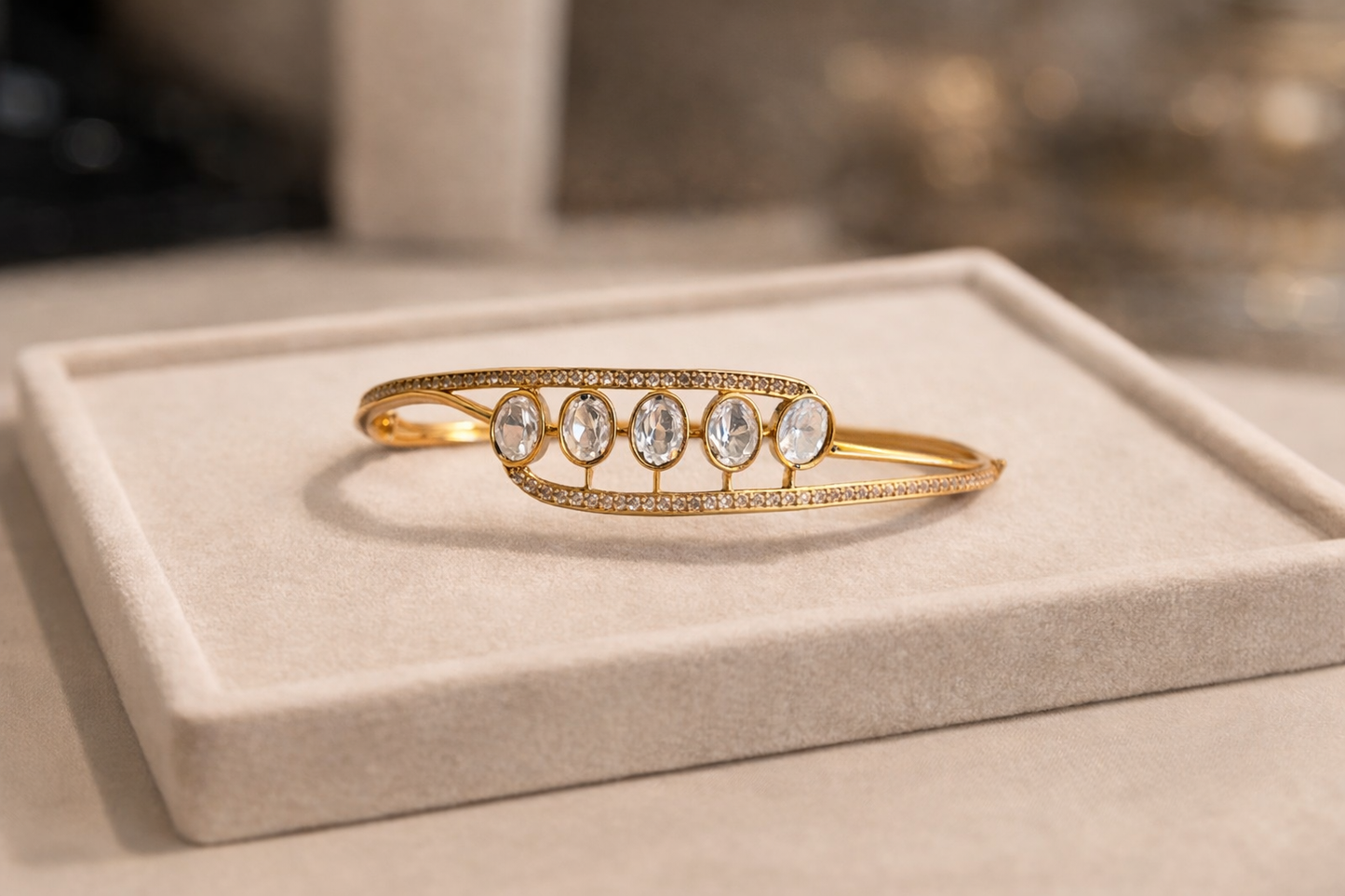 Delicate Moissanite Cuff/kada (Copy)