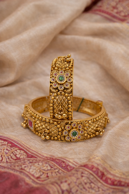 Gold Look Heritage Bangles(Set of 2)