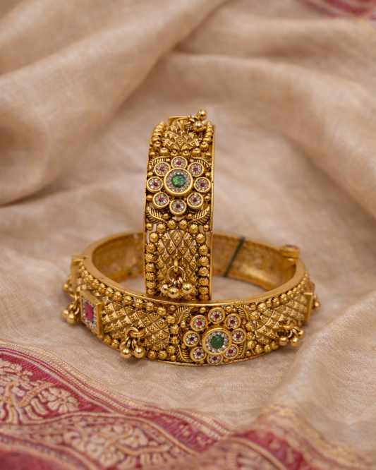 Gold Look Heritage Bangles(Set of 2)