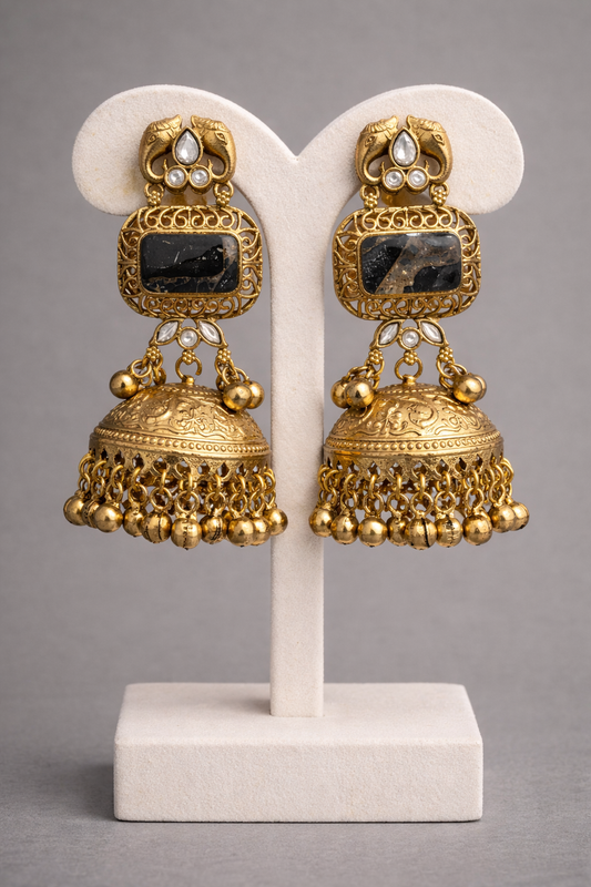 Kashmiri Handmade Gold Toned Earrings (Copy)-G351100