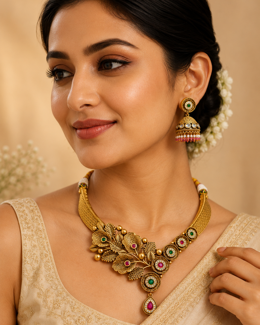Rajwadi Heritage Necklace Set-G115800