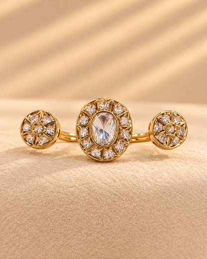 Two finger Moissanite Ring-RG2312