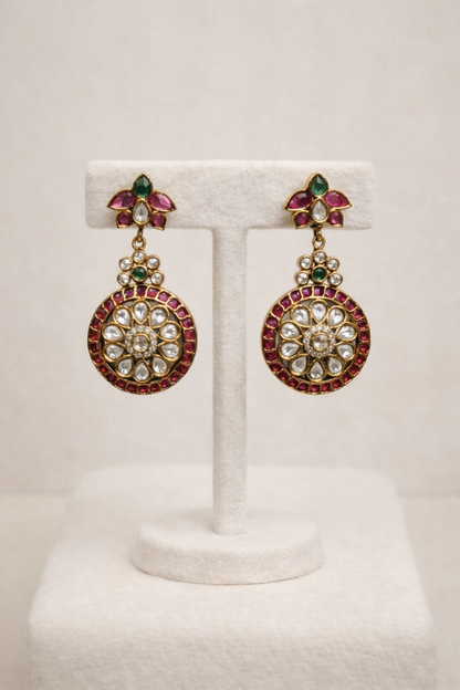 Gold-Plated Kemp Stone Coin Necklace Set