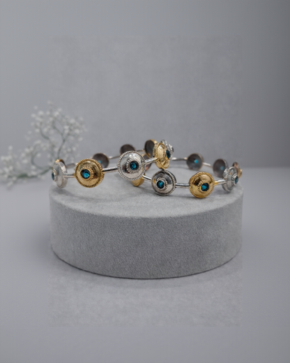 Oxidized Silver Bangles(Set of 2)-G35800