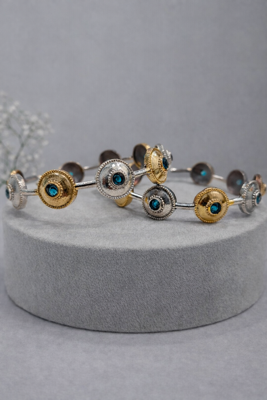 Oxidized Silver Bangles(Set of 2)-G35800