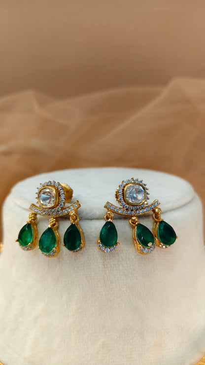 Moissanite Emerald Teardrop Hasli Choker Set-G425400
