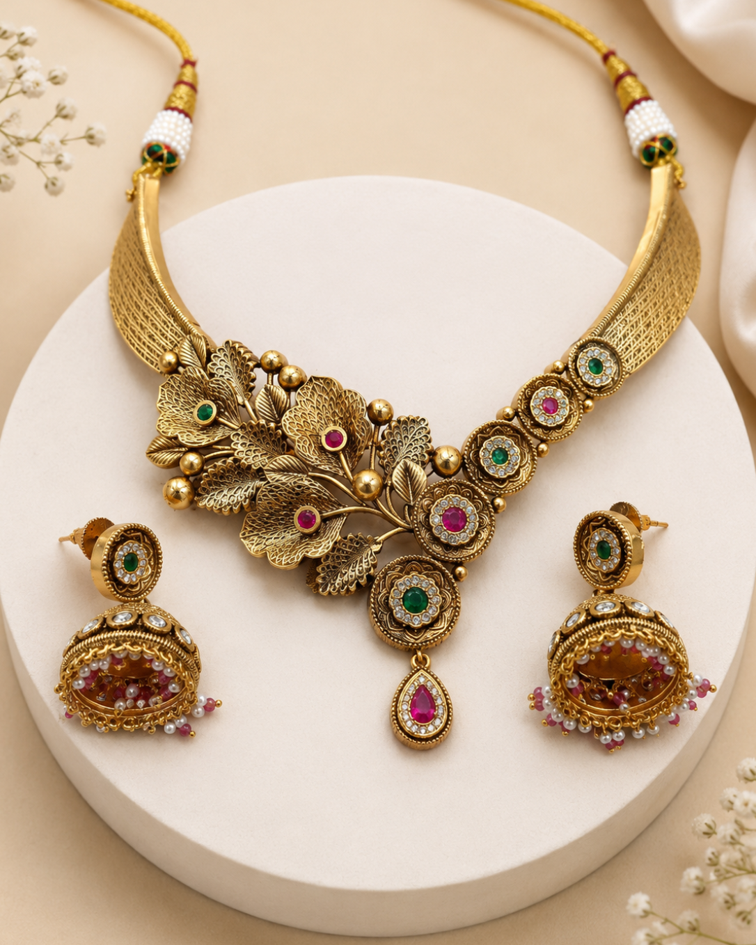 Rajwadi Heritage Necklace Set-G115800