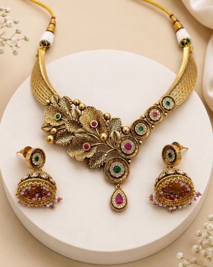 Rajwadi Heritage Necklace Set-G115800