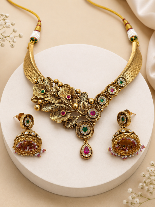 Rajwadi Heritage Necklace Set-G115800
