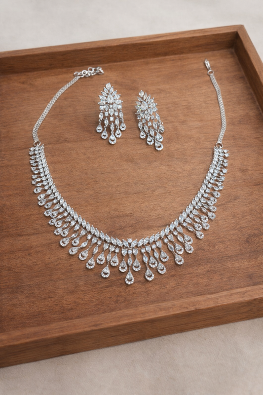 American Zirconia Diamond Necklace Set