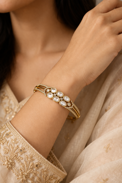 Gold-Toned Moissanite Kada