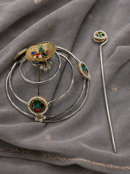 Jadau Kundan Hair Bun Cage-G741200