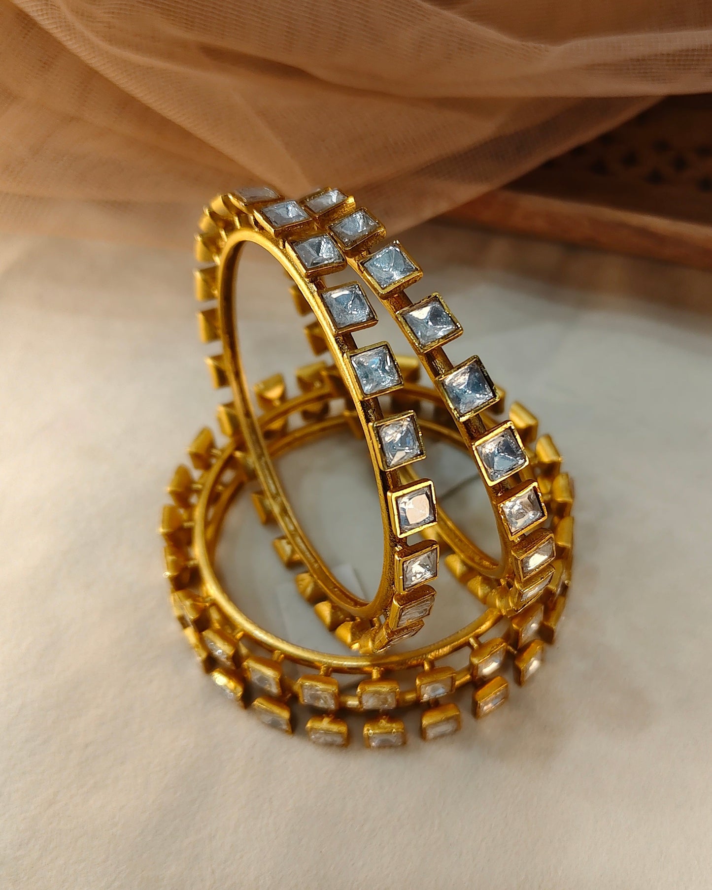 Polki Kundan Bangle Set(Set of 4)-G755000
