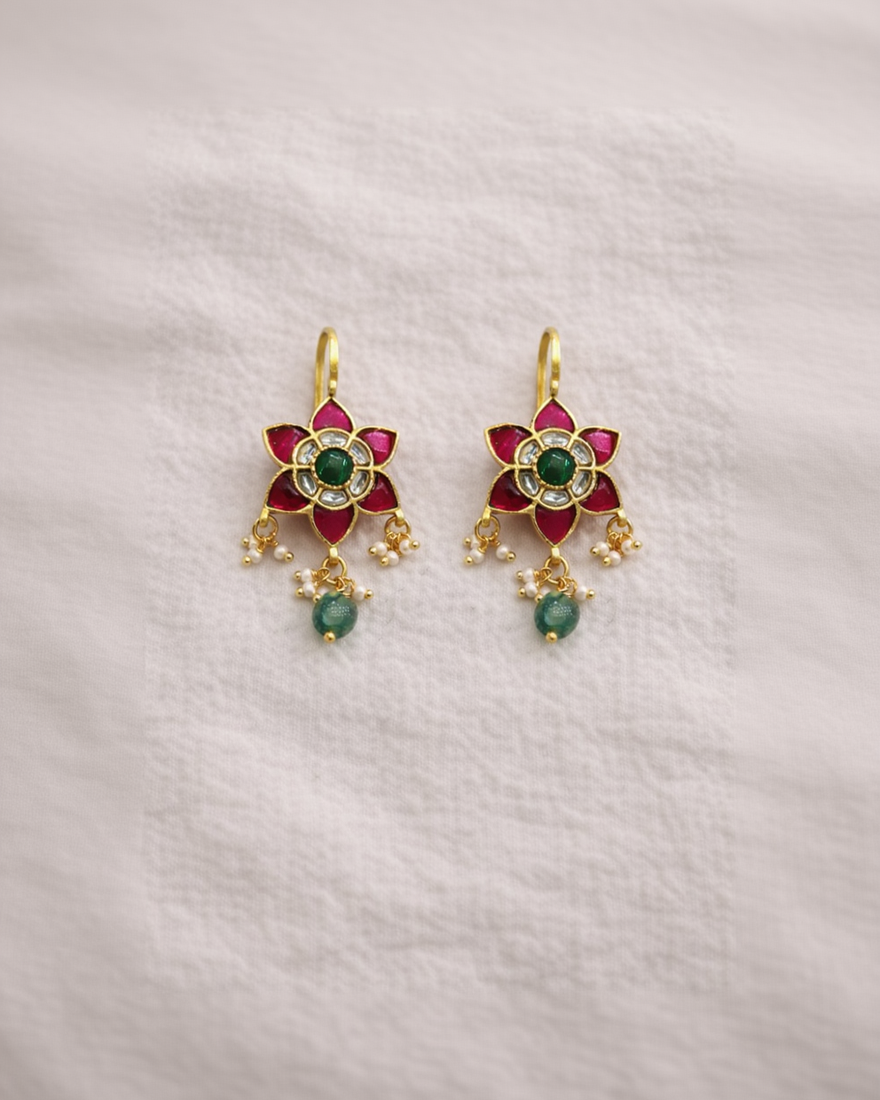 Jadav Kundan Lotus Bugadi Earrings-G35900