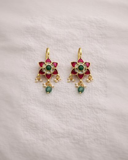 Jadav Kundan Lotus Bugadi Earrings-G35900