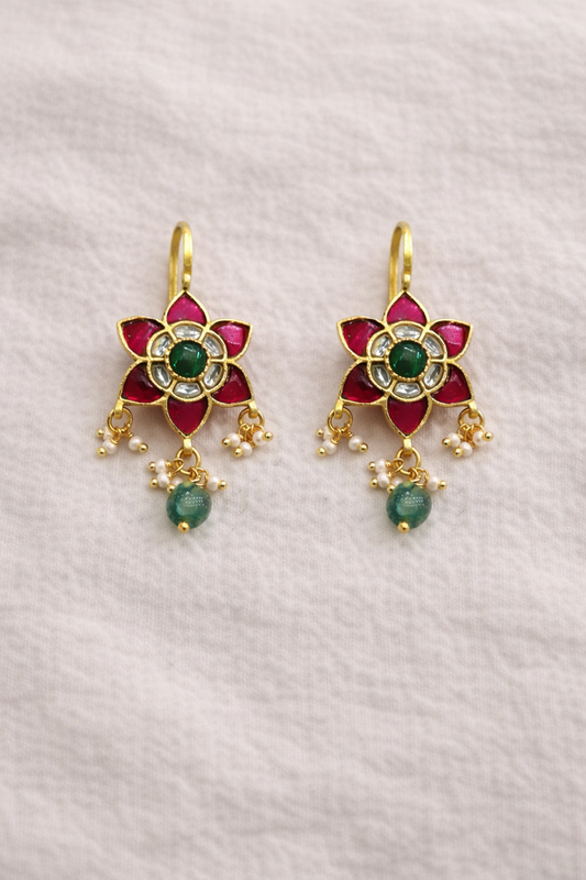 Jadav Kundan Lotus Bugadi Earrings-G35900