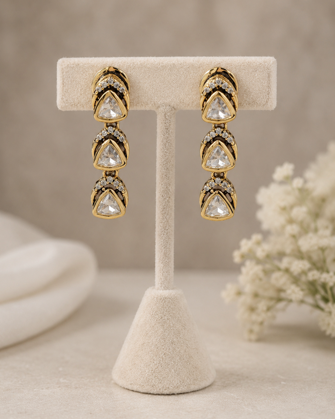 moissanite Gold-Tone Necklace Set-G422800