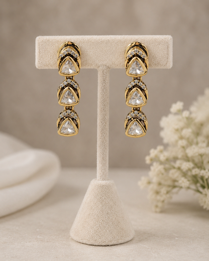 moissanite Gold-Tone Necklace Set-G422800