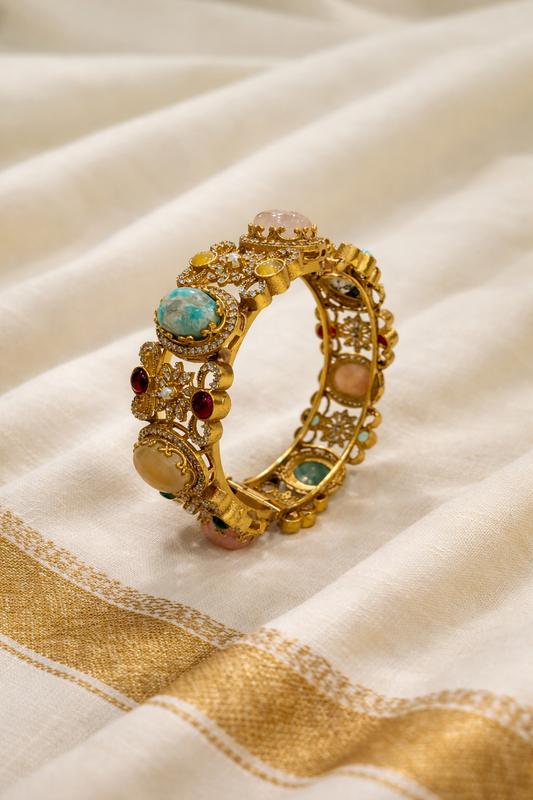 Sabyasachi Inspired Floral Motif Bracelet Kada