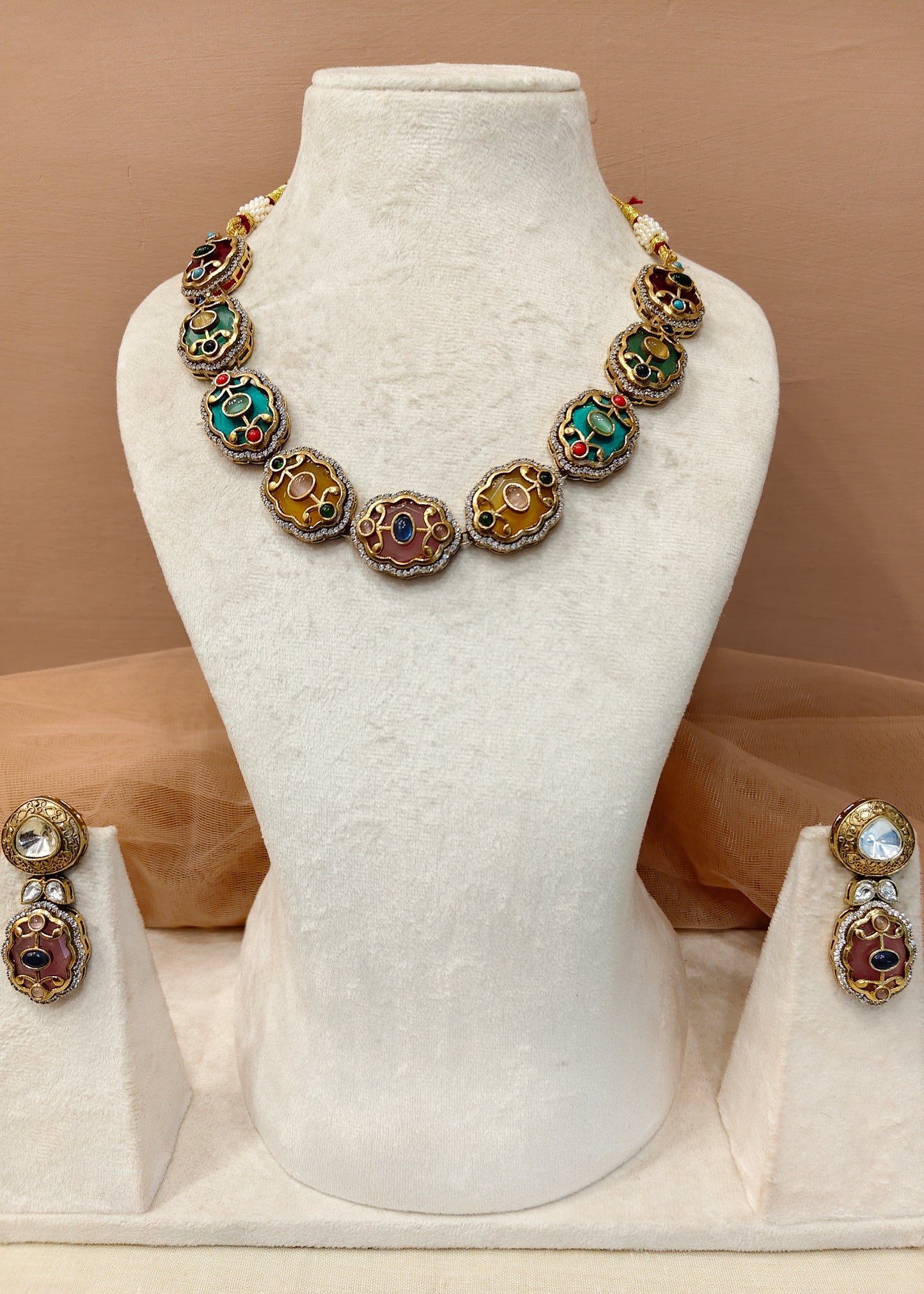 Ruby Sabyasachi Necklace Set-G353000