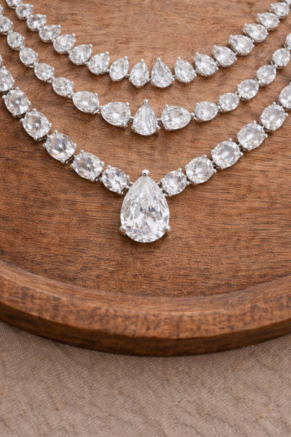 Zircon & American Diamond Necklace Set