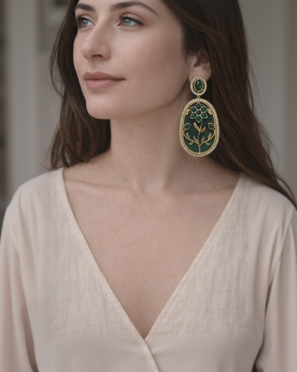 Regal Blue Sabyasachi Dangle Earrings-G351100