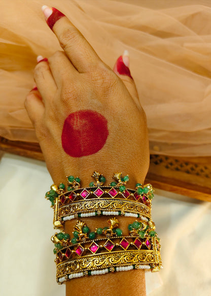 Pachhi Kundan Jadau Bangles(Set of 2)-G7511800